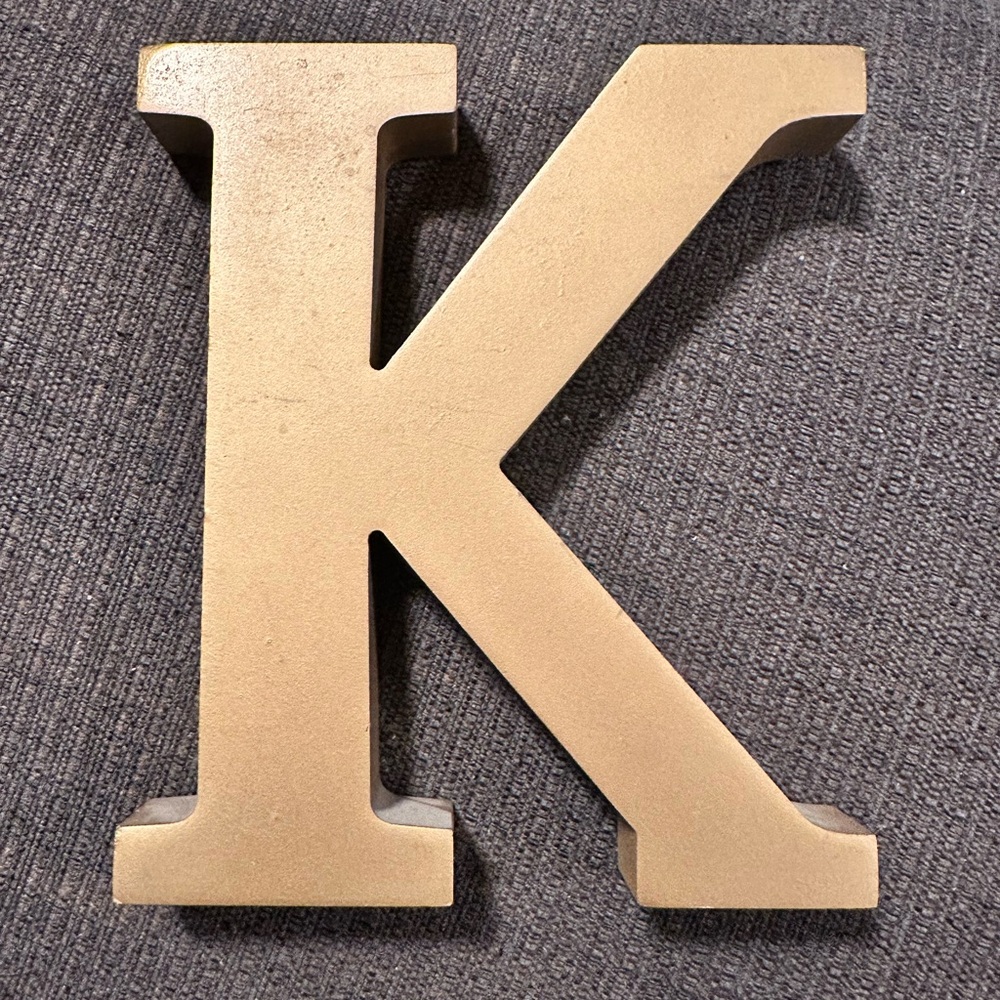 Gold Letter K Decor